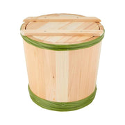Yamako traditional Japanese wooden pickling barrel with 6kg capacity and matching lid