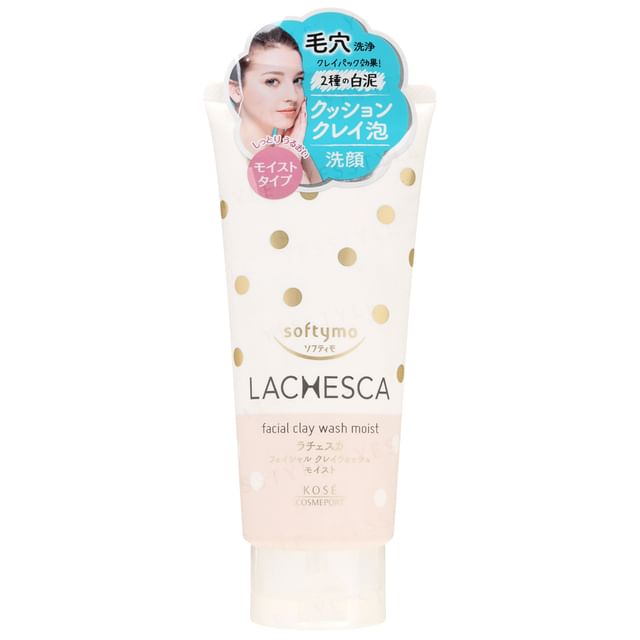 Kose Softymo Lachesca Facial Clay Wash Moist - Deep Cleansing and Hydrating Cleanser