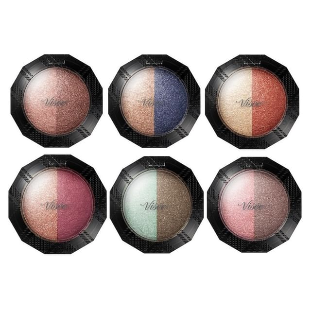 Kose Visee Double Veil Eyeshadow Palette - [Shade Name] - Close-up view showcasing the colors and texture
