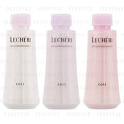 Kose Lecheri Lift Glow Emulsion bottle with a radiant, healthy complexion in the background.