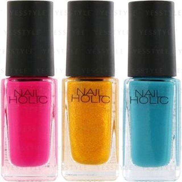 Kose Nail Holic Ethnic Color collection featuring a variety of vibrant nail polish shades inspired by global ethnic art.