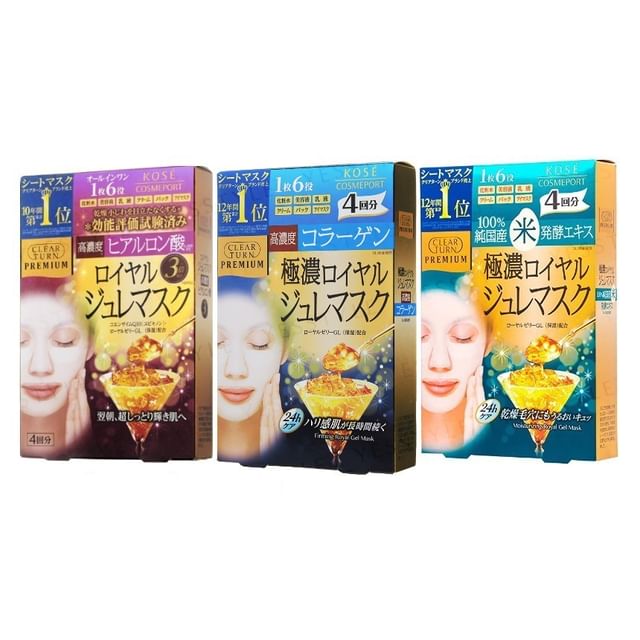 Kose Clear Turn Premium Royal Jelly Mask packaging and sheet mask.