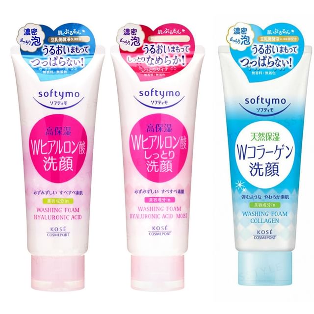 Kose Softymo Washing Foam - various varieties for different skin needs.