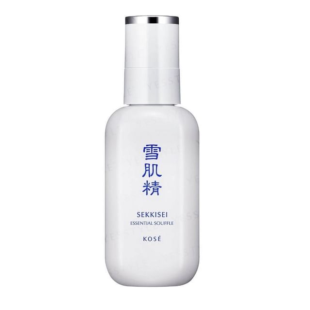 Kose Sekkisei Essential Souffle bottle showcasing its light and airy texture for radiant skin.