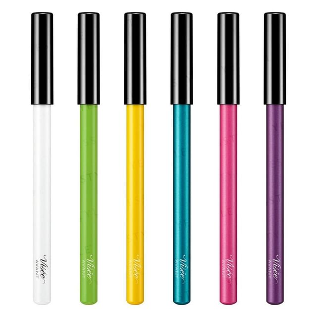 Kose Visee Avant Lip and Eye Color Pencil in [Shade Name] applied to lips and eyes.