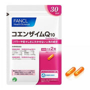 Fancl Coenzyme Q10 Capsules bottle and capsules on a white background