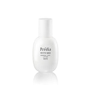 Kose Predia Petite Mer Mineral Conc Lotion White bottle on a reflective surface.