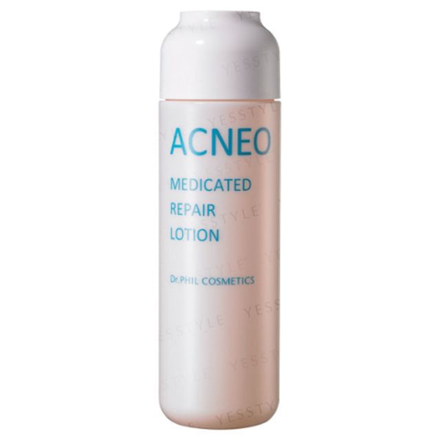 Kose Acneo Repair Lotion bottle on a clean, bright background, showcasing the product label and texture.