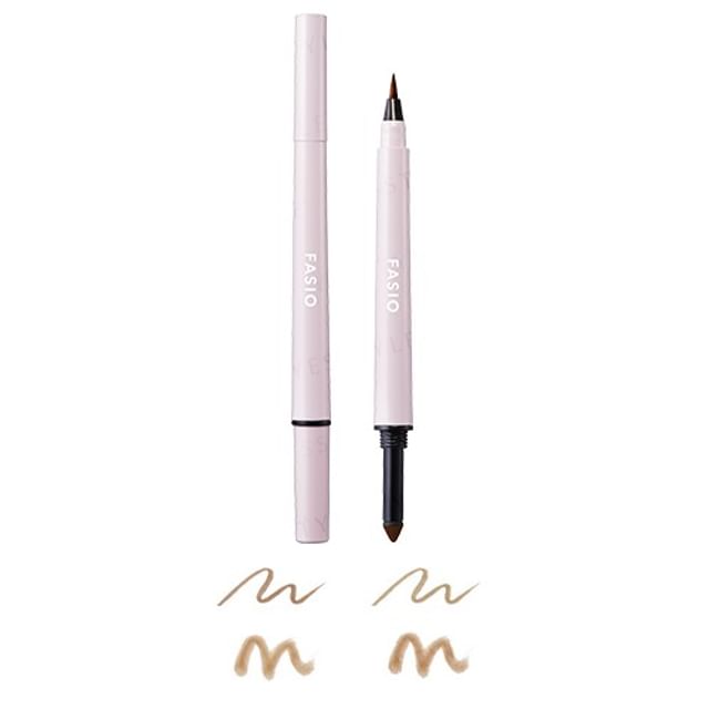 Kose Fasio Liquid & Powder Eyebrow 2-in-1 product with liquid liner and powder applicator