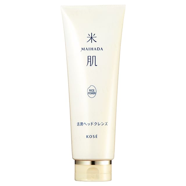 Kose Maihada Lively Head Cleanse Moist Cream Shampoo bottle displayed against a natural, serene background.