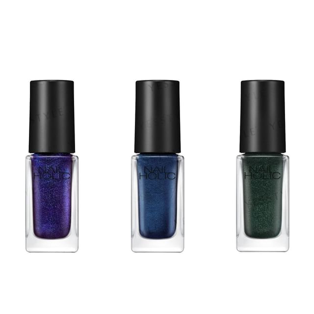 Kose Nail Holic Dark Fantasy nail polish collection featuring a range of deep, richly pigmented shades.