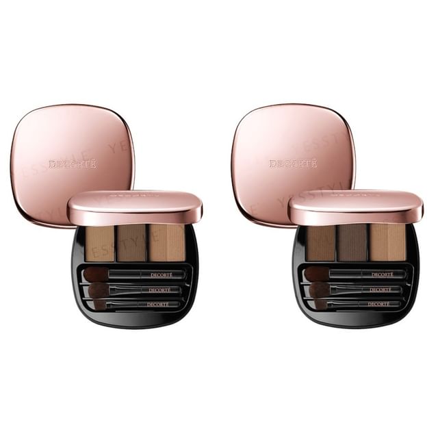Kose DECORTE Contouring Powder Eyebrow - Product Image with Swatches