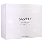 Close-up of Kose DECORTE Facial Pure Cotton Pads showing the soft texture and multi-layer construction.