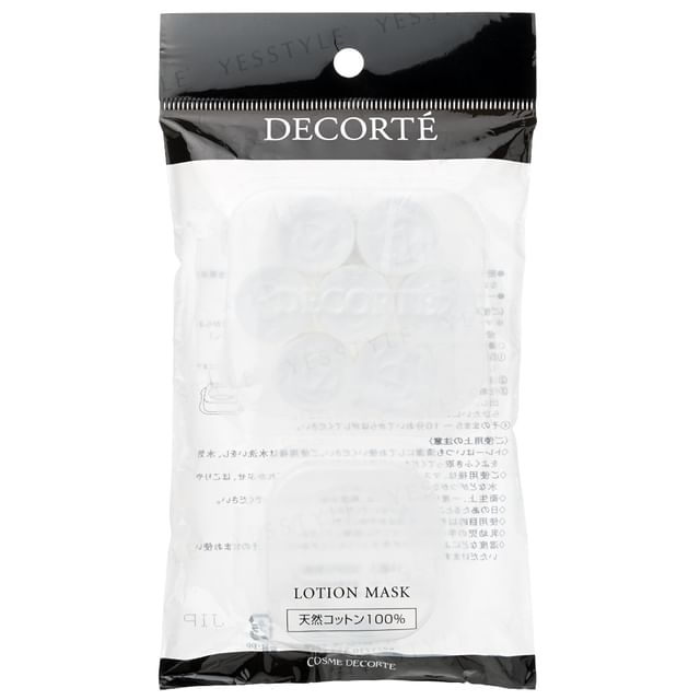 Kose DECORTE Vitality Tuning Lotion Mask packaging and application showing hydrated and radiant skin.