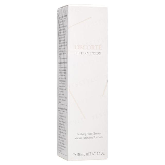 Kose DECORTE Lift Dimension Purifying Facial Wash bottle with rich lather.