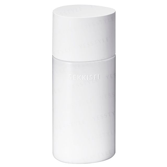 Kose Sekkisei Clear Wellness Refining Milk SS bottle displayed with Japanese botanicals, showcasing its lightweight texture and radiant results.