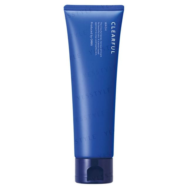 Orbis Clearful Wash: Japanese facial cleanser for acne-prone skin, showing product packaging and texture.