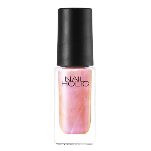 Kose Nail Holic Shell Pearls Color OR270 - Iridescent orange nail polish with a luminous, pearlescent finish.