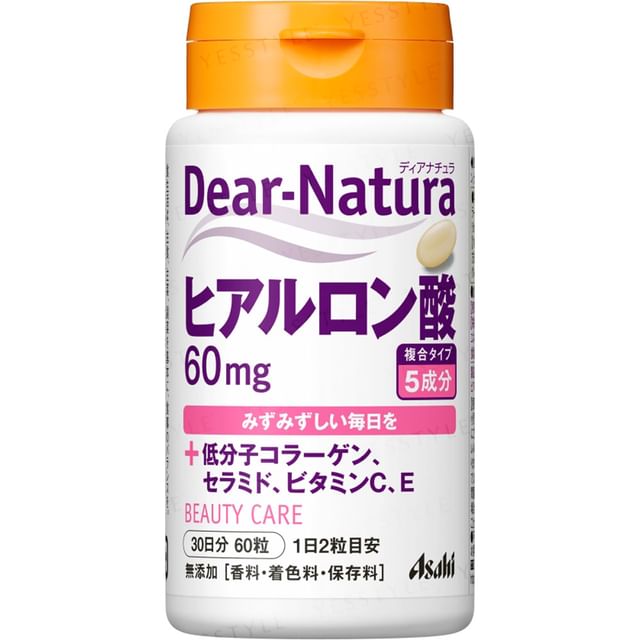 Asahi Dear-Natura Hyaluronic Acid Supplement - 30 Day Supply for radiant and hydrated skin.
