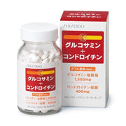 Shiseido Glucosamine + Chondroitin supplement bottle for joint health and mobility.