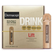 Rohto Mentholatum Dermacept Derma Power X Inner Drink bottle showcasing its radiant skin benefits.
