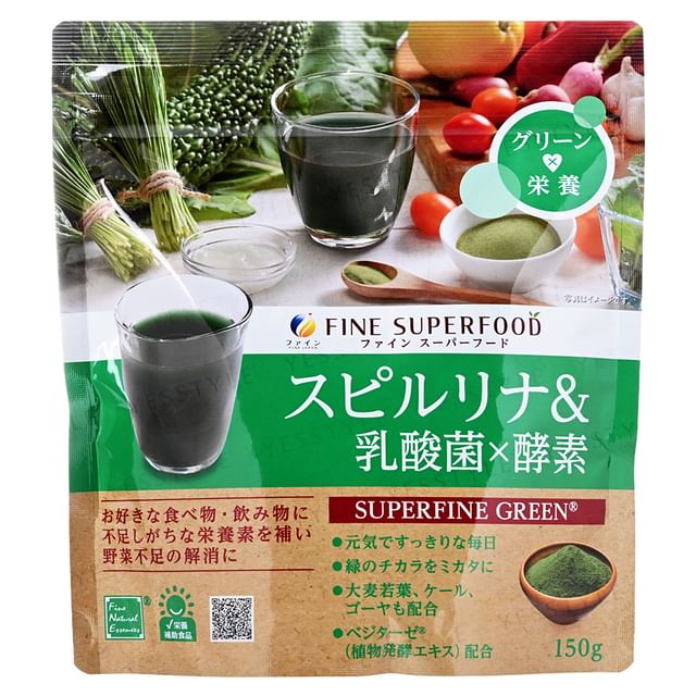 FINE JAPAN Superfood Spirulina + Lactic Acid Powder - Nourish Your Gut, Boost Your Immunity