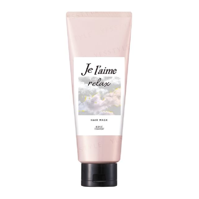 Kose Je l'aime Relax Midnight Repair Hair Mask - Aromatic Jasmine - Close-up of the product packaging.