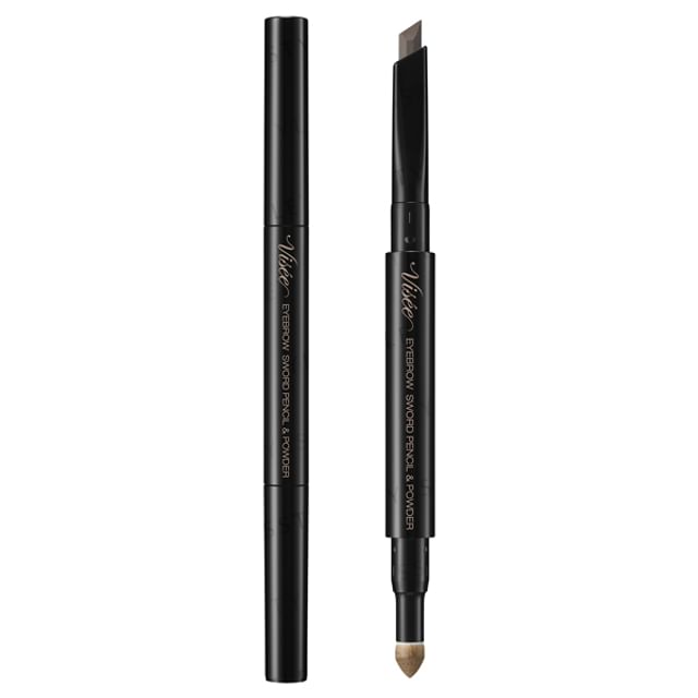 Kose Visee Eyebrow Sword Pencil & Powder BR31 Beige Ash - Dual-ended eyebrow tool for precise definition and natural blending.