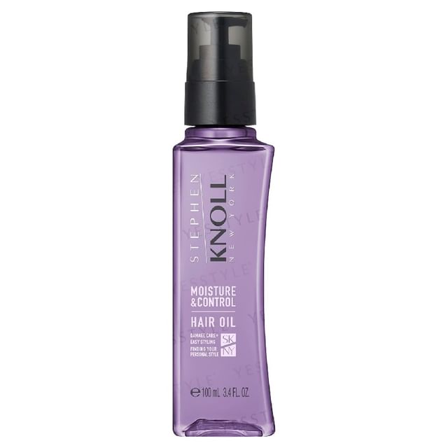 Kose Stephen Knoll Moisture & Control Hair Oil W bottle on a clean background, highlighting its sleek design and the product name.