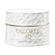 Kose DECORTE AQ Absolute Balm Cream Elastic jar and product texture.