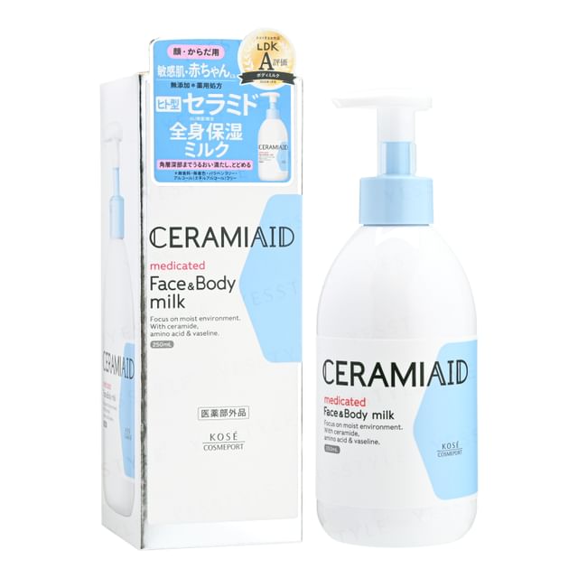 Kose Ceramiaid Face & Body Milk - Deeply moisturizing ceramide lotion for dry and sensitive skin.