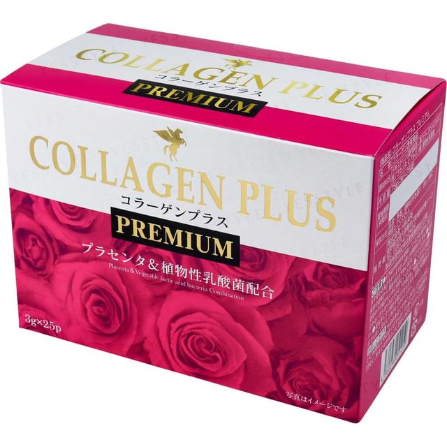 HIKARIMIRAI Collagen Plus Premium Supplement - Close-up of capsules and packaging showcasing radiant skin benefits.