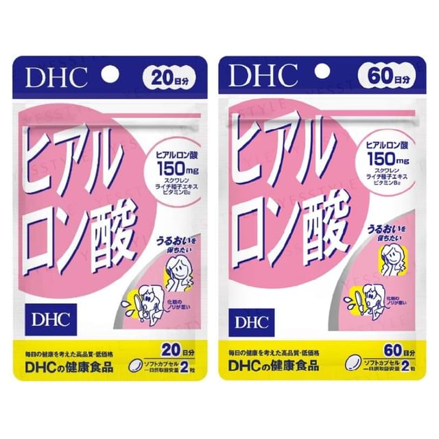 DHC Hyaluronic Acid Capsules - Close-up of capsules for skin hydration and anti-aging benefits.