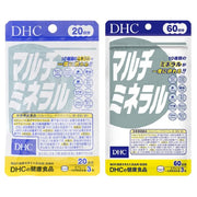 DHC Multi Minerals Capsule bottle with capsules spilled, showcasing a variety of essential minerals for daily health support.