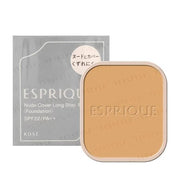 Kose Esprique Nude Cover Long Stay Pact powder foundation in its compact, showcasing the available shades and smooth texture.