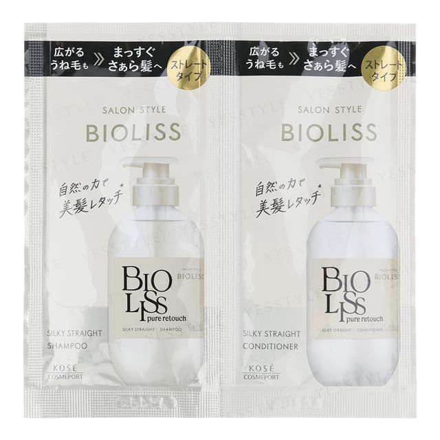 Kose Bioliss Pure Retouch Silky Straight Shampoo & Conditioner Trial Set - Front View