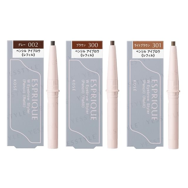 Kose Esprique W Eyebrow Styler Pencil in [shade name] - Precision brow pencil with spoolie brush for defined and natural-looking eyebrows.