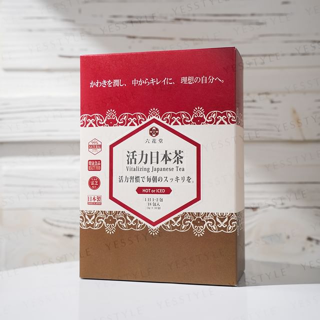 Rokkado Japanese Vitality Tea - A cup of steaming tea, showcasing the rich color and inviting aroma.