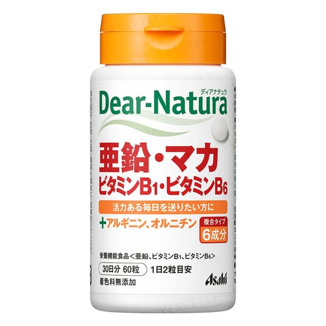 Asahi Dear-Natura Zinc Maca Vitamin B1 & B6 Supplement - Japanese Supplement for Energy and Vitality