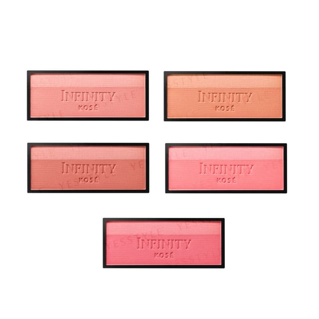 Kose INFINITY Matte & Glossy Cheeks - Close-up of blush compact with matte and glossy shades