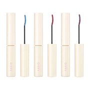 Kose Fasio Eyelash-grade Film Mascara Extra-Fine Kasumisou Bouquet Limited Edition: Close-up of the mascara wand and packaging, highlighting the delicate Kasumisou-inspired design and the lengthening, defining results on lashes.