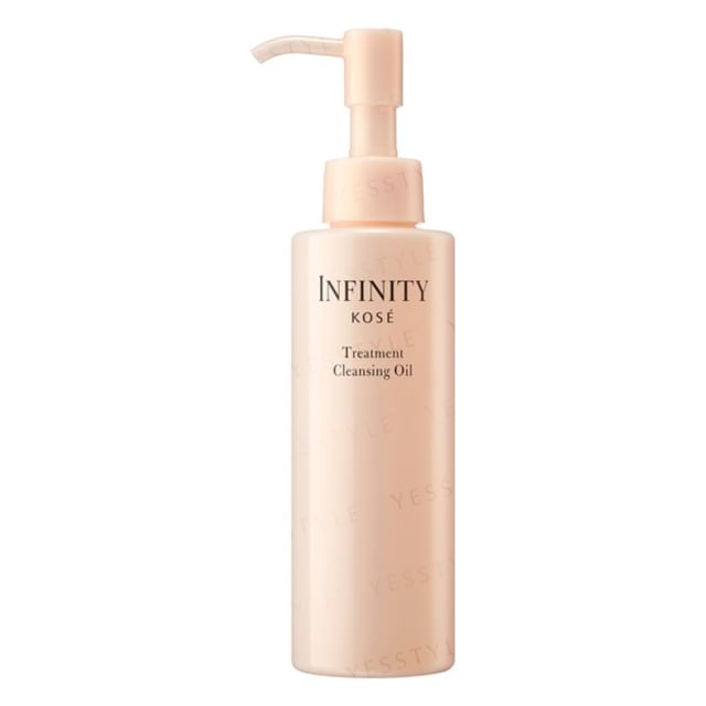 Kose INFINITY Treatment Cleansing Oil bottle and product texture