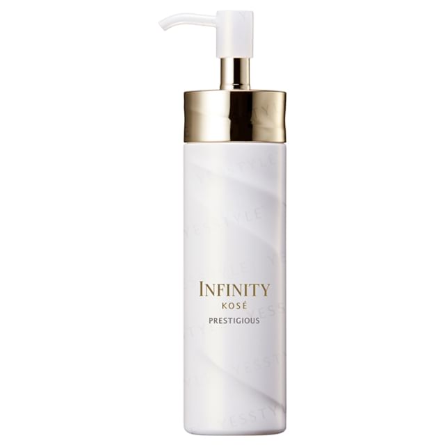 Kose INFINITY Smooth & Renew Foaming Milk Cleanser bottle on a clean, bright background.
