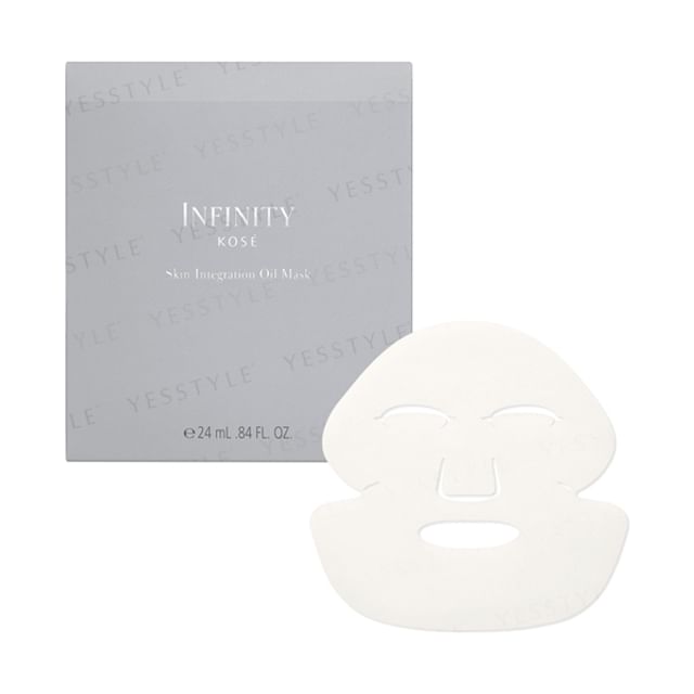 Kose INFINITY Skin Integration Oil Mask: Close-up showing the luxurious texture and radiant results.