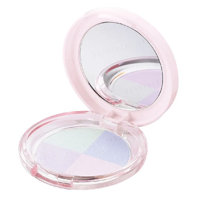 Kose Urumina+ Pure Glow Prism Powder - Open compact showing the shimmering powder and its radiant effect.