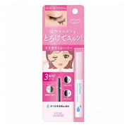 Kose Softymo Super Mascara Remover bottle and cotton pad demonstrating gentle mascara removal.