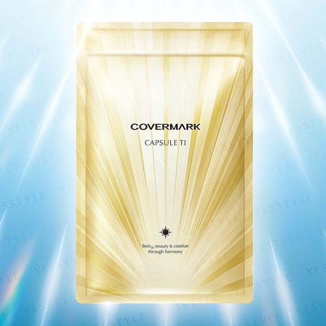 Close-up of Covermark Capsule TI capsules, highlighting their advanced skin renewal formula.
