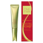 Kose One By Kose The Wrinkless Serum bottle and close-up of smooth, radiant skin.