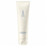 Kose Sekkisei Blue Melty Off Cleansing Gel bottle and dispensed gel on hand.