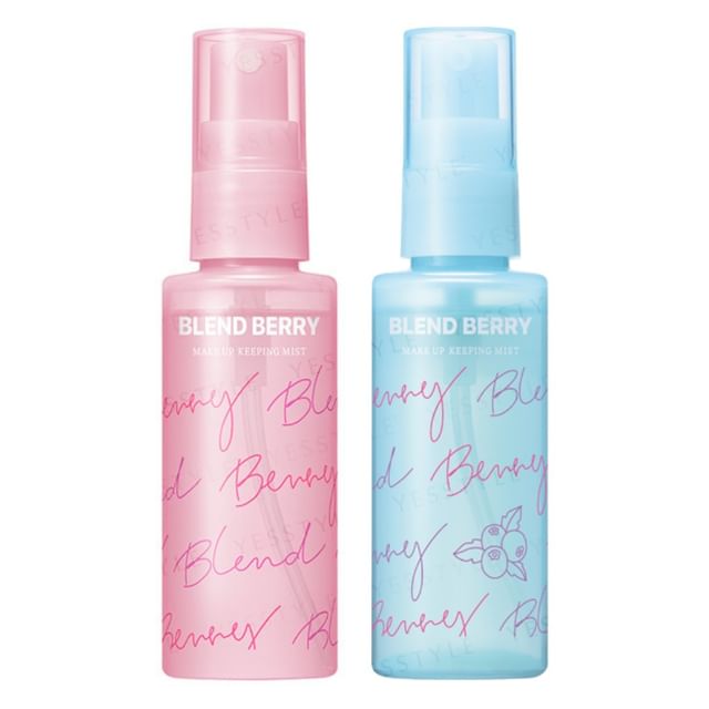 Kose Blend Berry Makeup Keeping Mist bottle with berries in the background.